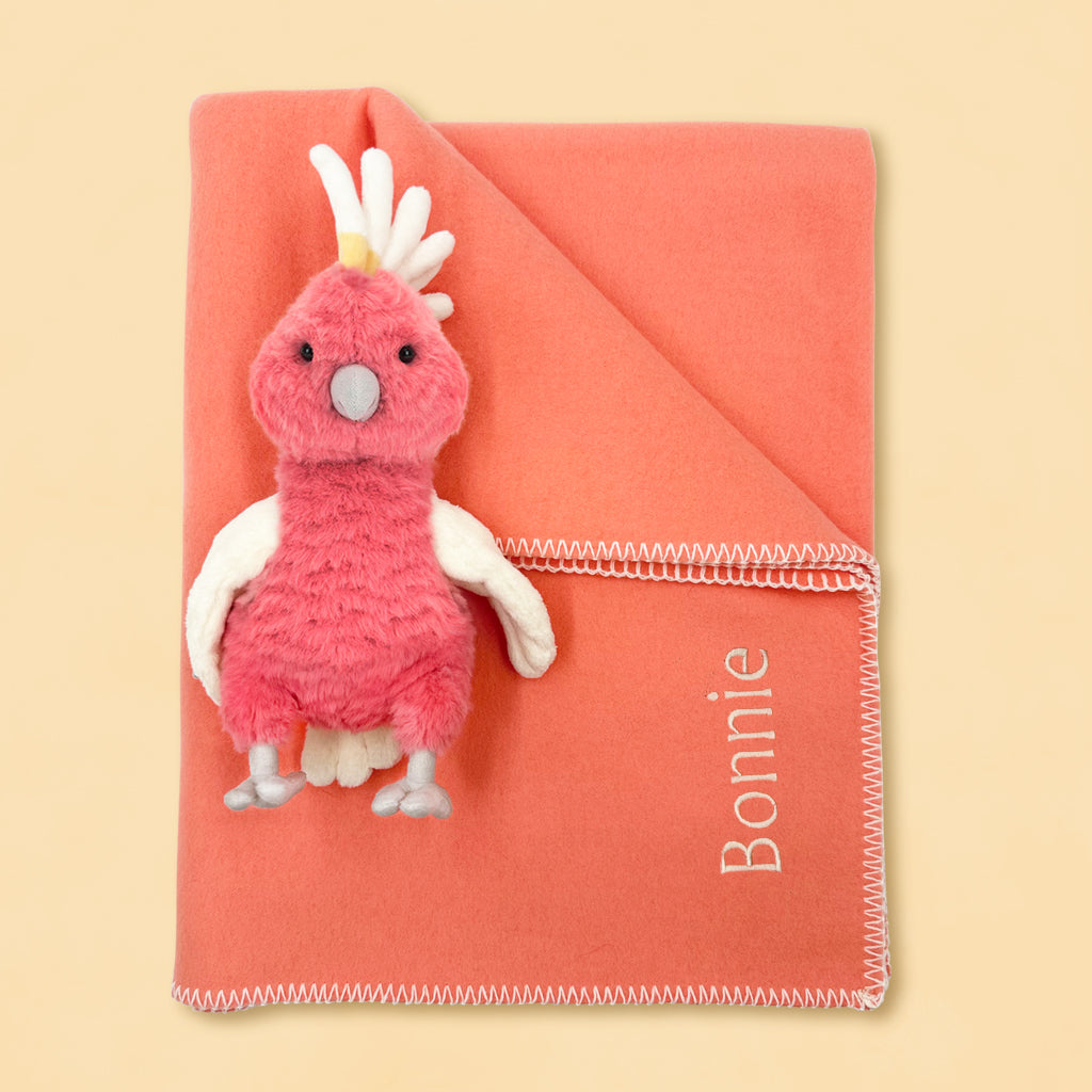 Personalised Kids Fleece Blanket with Jellycat Soft Toy