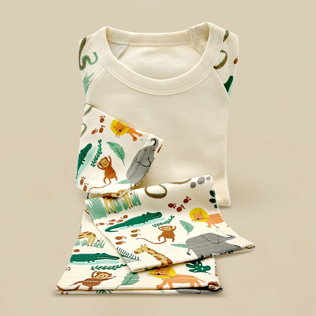 Georgie Giraffe Soft Toy with Jungle Pyjamas and Birthday Balloon