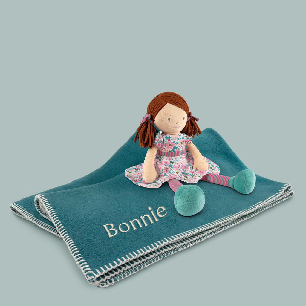 Personalised Fleece Blanket with Katy Rag Doll Gift Set