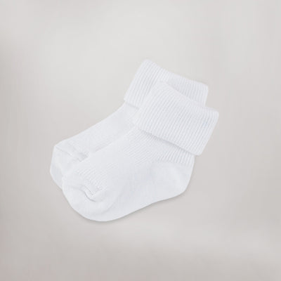 white cotton baby socks