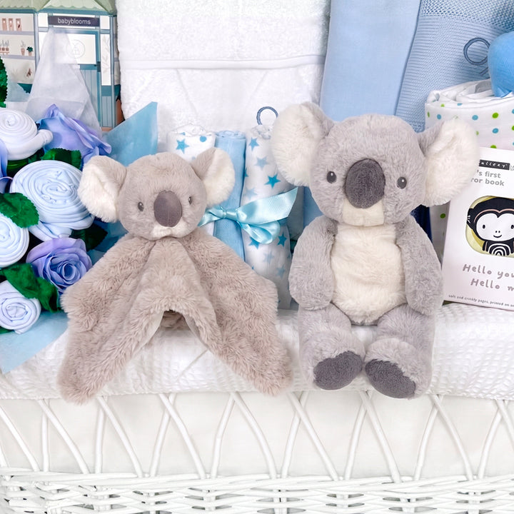 Personalised Kodi Koala Moses Basket Baby Hamper, Blue
