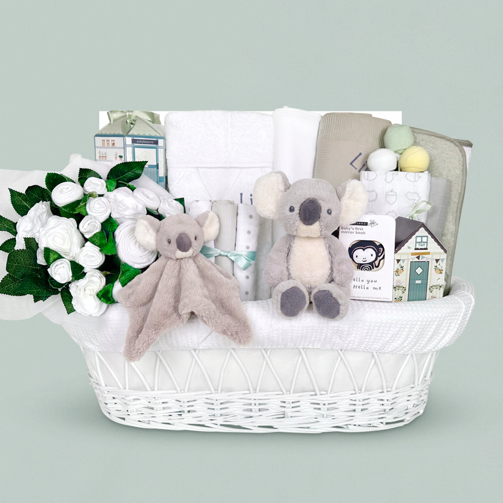 Personalised Kodi Koala Moses Basket Baby Hamper, Neutral