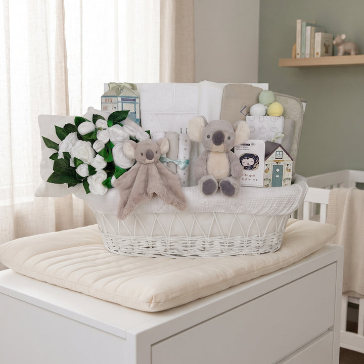 Personalised Kodi Koala Moses Basket Baby Hamper, Neutral