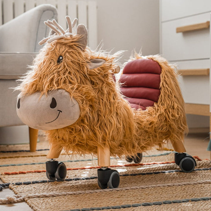 Little Bird Told Me Hubert Highland Cow Ride On Toy