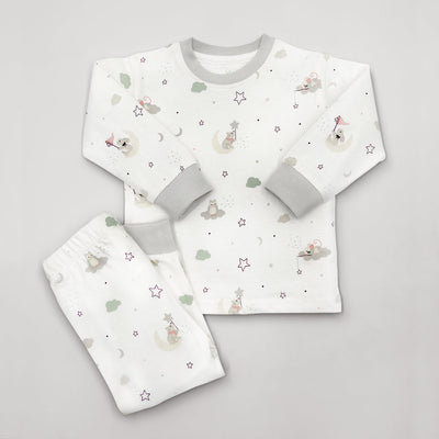 Personalised Little Grey Bunny and Little Love Baby Pyjamas