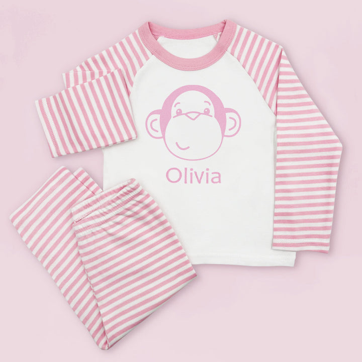 Morris Monkey Soft Toy With Personalised Baby Pyjamas, Pink