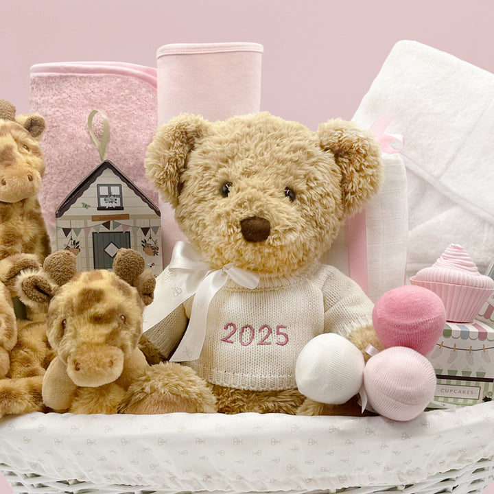 My First Year Giraffe Hamper Luxury New Baby Gift, Pink