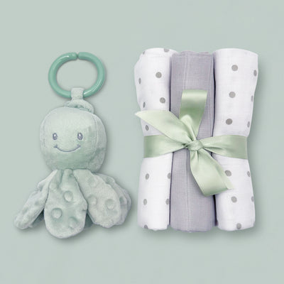 Nattou Vibrating Octopus New Baby Gift Set, Neutral contents