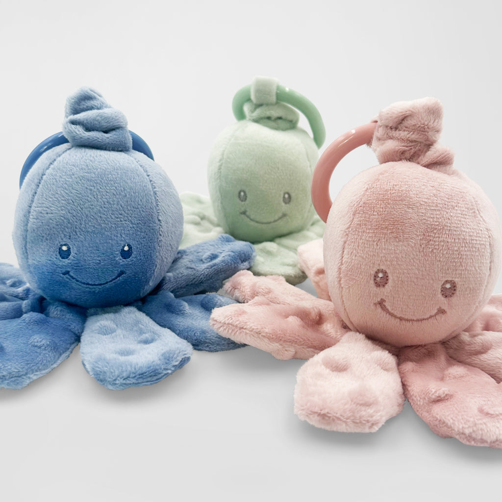 Nattou Vibrating Octopus Pram Toys, Pink, Blue and Green