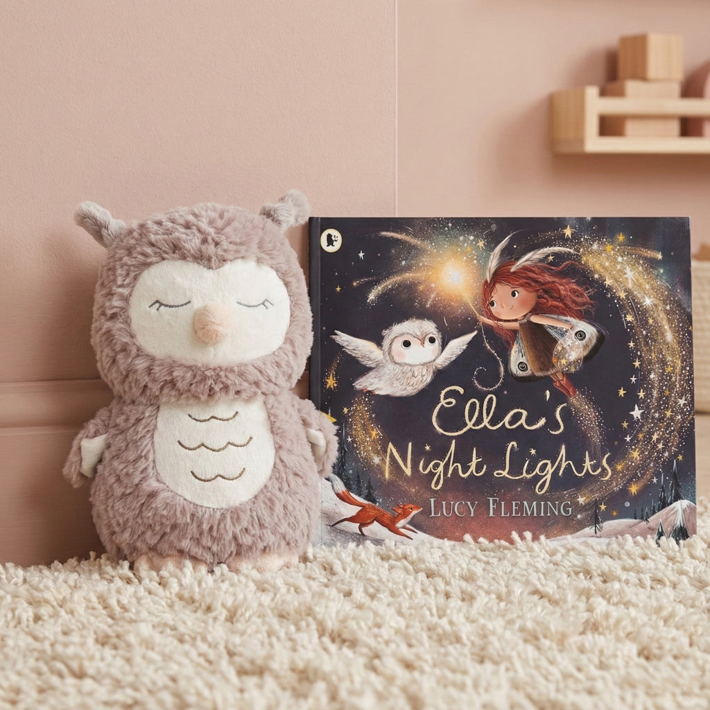 Steiff Ollie Owl Soft Toy with Ella's Night Lights Storybook 