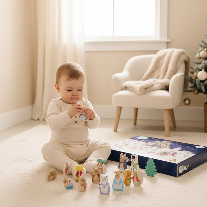 Wooden Christmas Advent Calendar Toy with Peter Rabbit Theme