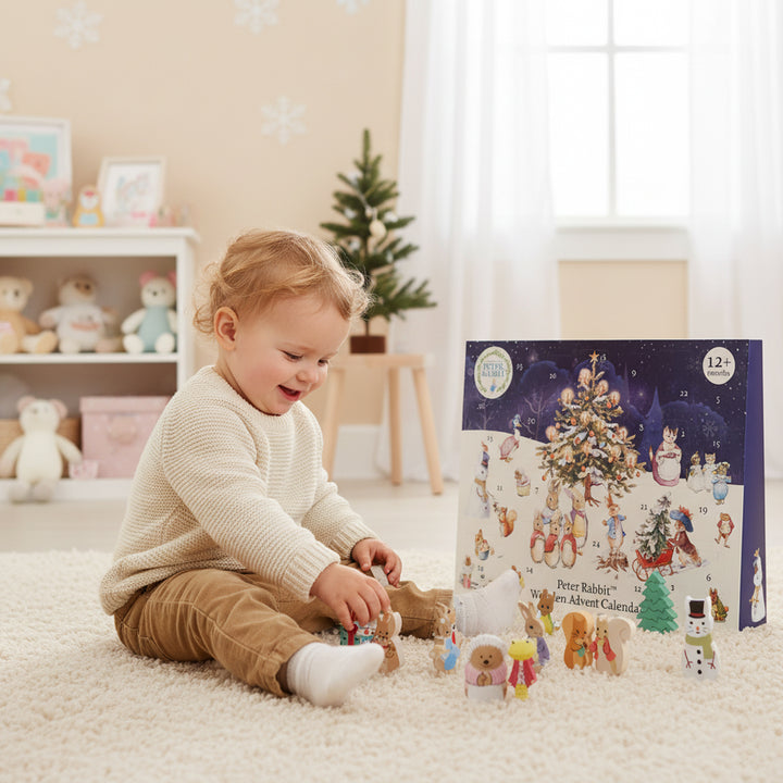 Wooden Christmas Advent Calendar Toy with Peter Rabbit Theme