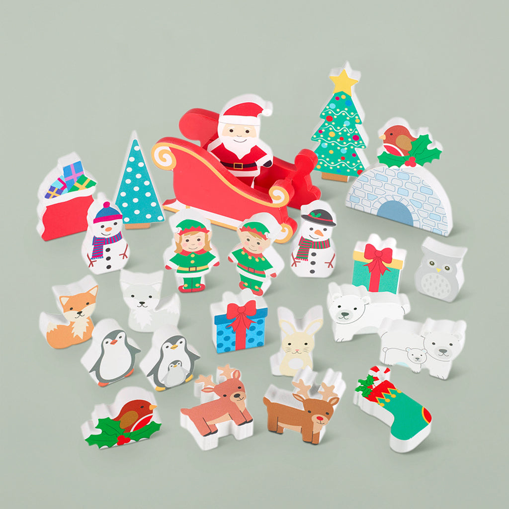Winter Wonderland Wooden Advent Calendar Pieces 