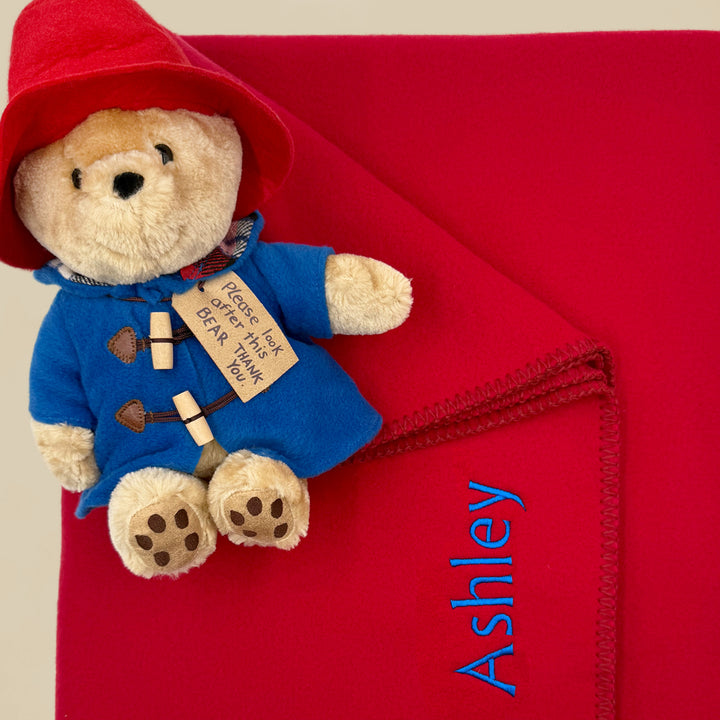 Cuddly Paddington Soft Toy with Personalised Fleece Blanket 