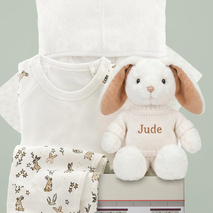 Personalised Bunny Bath and Bedtime Hamper Baby Gift 