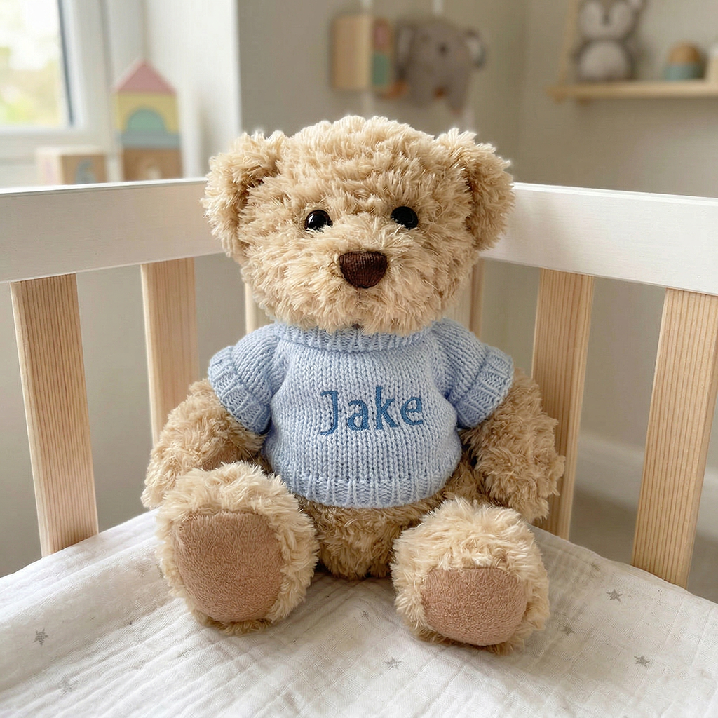 Personalised Bertie Bear, Blue