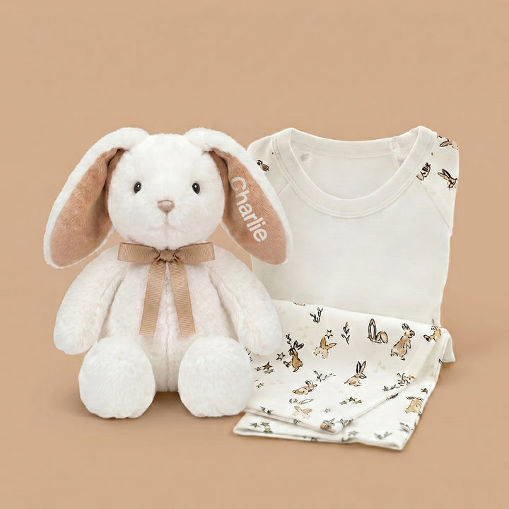 Personalised Little Beige Bunny with Baby Pyjamas