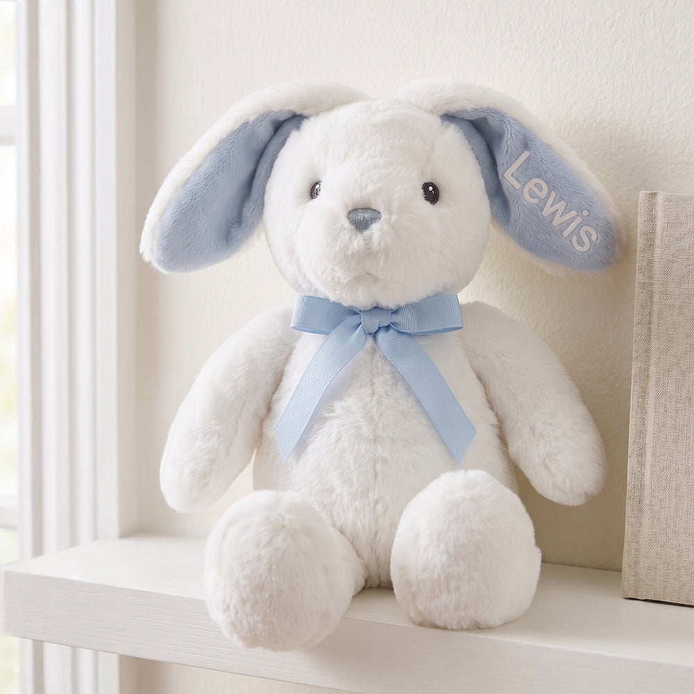 Personalised Little Blue Bunny Soft Toy New Baby Gift 