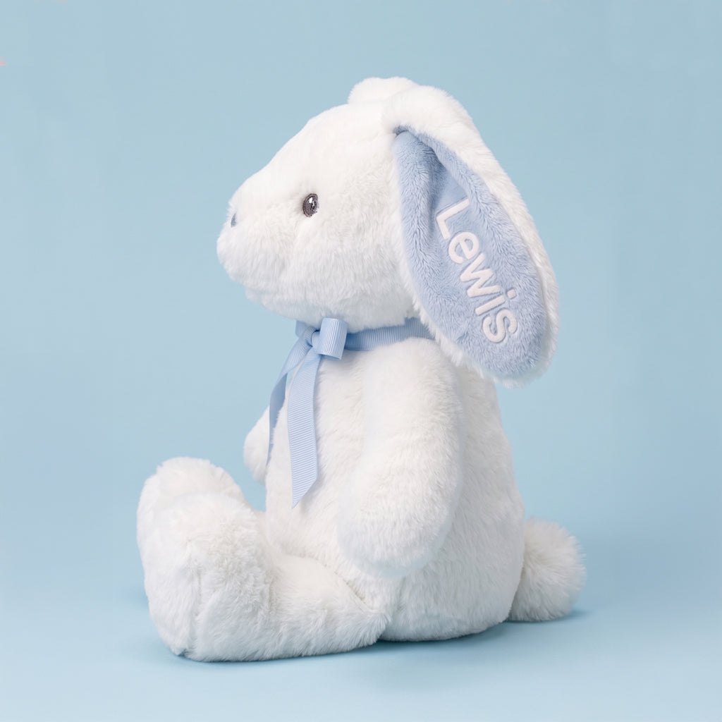 Personalised Little Blue Bunny Soft Toy New Baby Gift 
