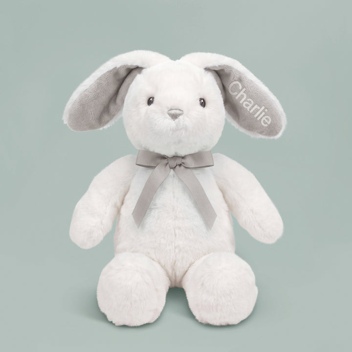 Personalised Little Grey Bunny Soft Toy New Baby Gift 