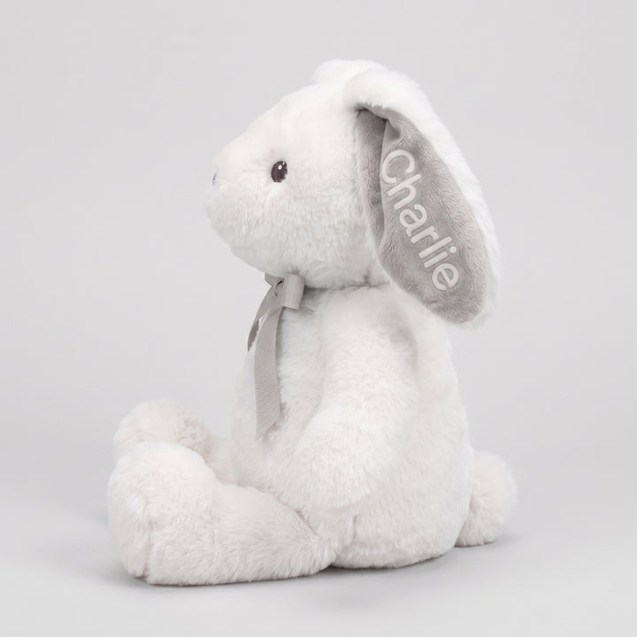 Personalised Little Grey Bunny Soft Toy New Baby Gift 