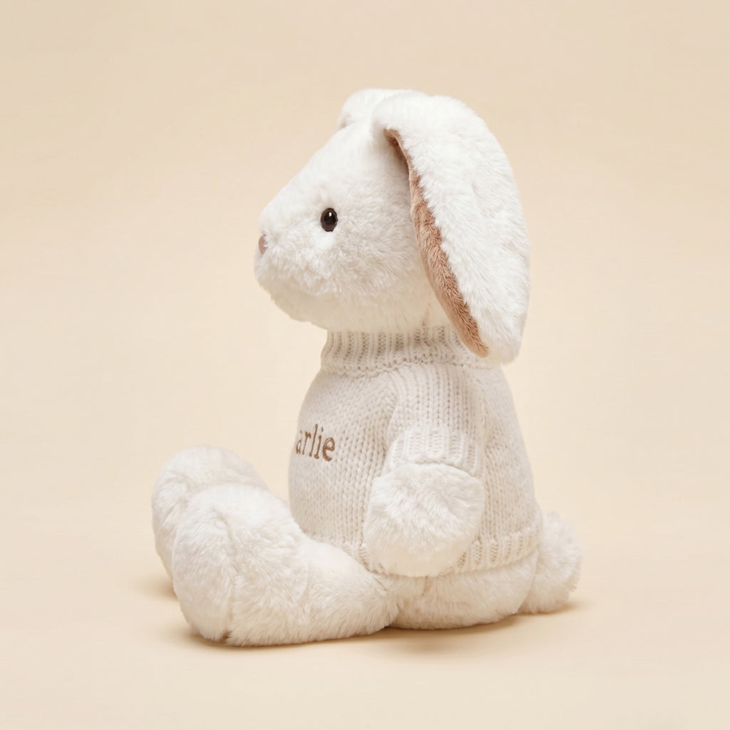 Babyblooms Personalised Little Beige Bunny with Jumper 