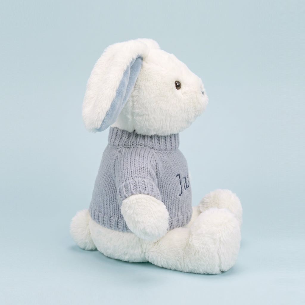Babyblooms Personalised Little Blue Bunny with Jumper 