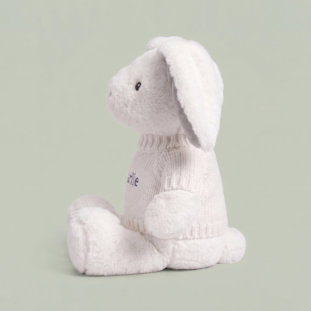 Babyblooms Personalised Little Grey Bunny with Jumper 