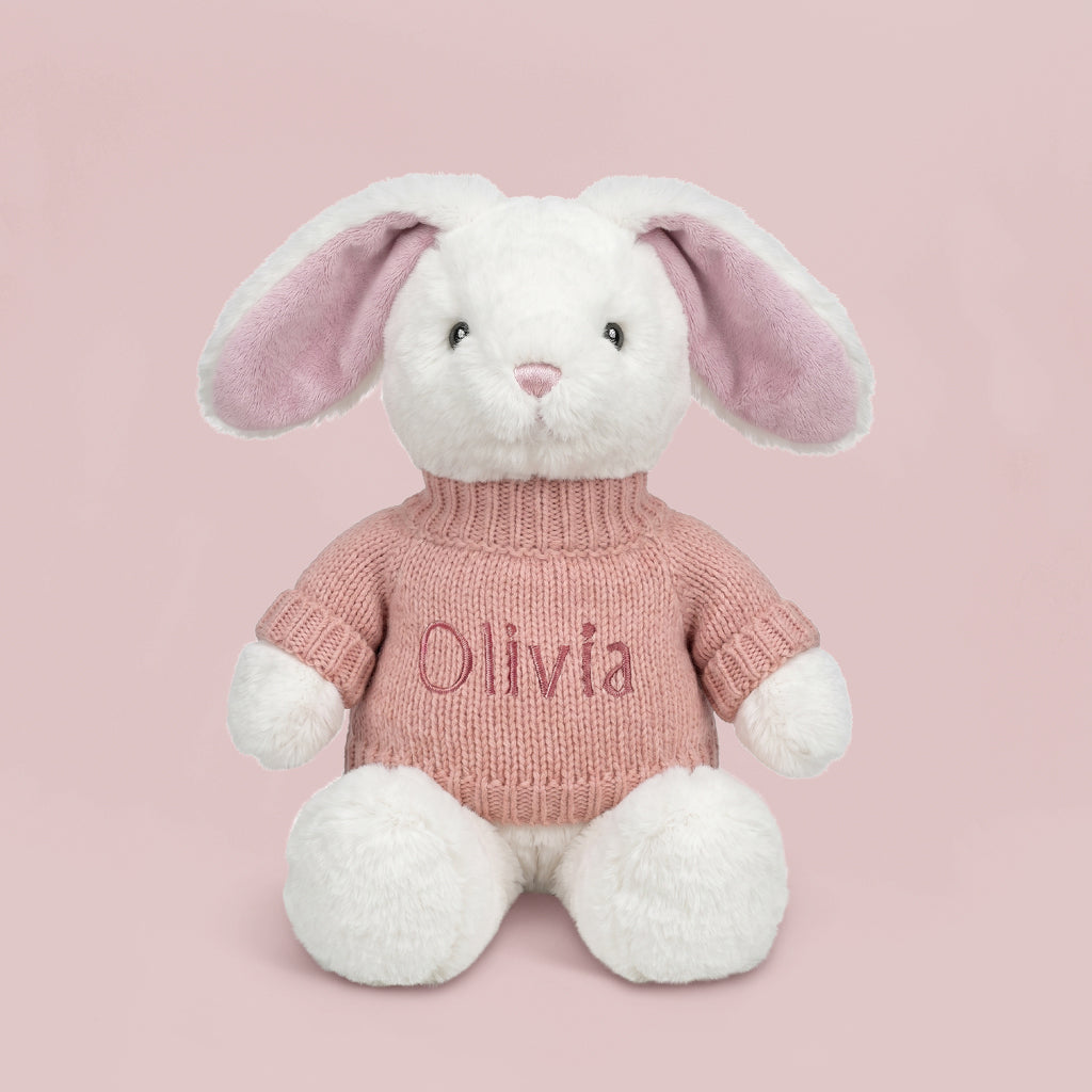 Babyblooms Personalised Little Pink Bunny with Jumper 
