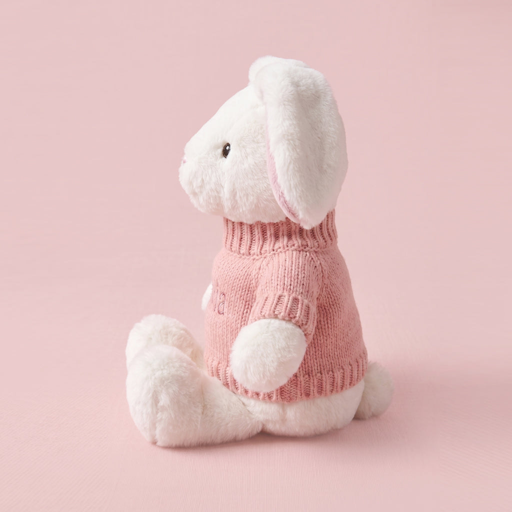 Babyblooms Personalised Little Pink Bunny with Jumper 