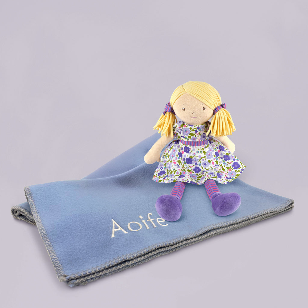 Peggy Rag Doll with Personalised Fleece Blanket Gift Set