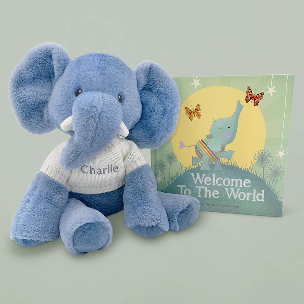 Baby Gift From You To Me Welcome To The World Book And Elephant Soft Toy