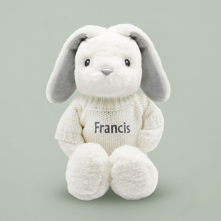 Personalised Little Grey Bunny with Trio of Little Love Muslins
