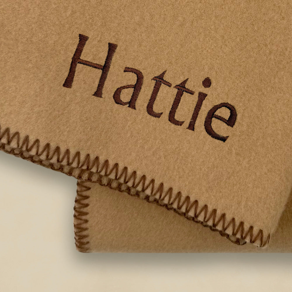 Personalised Fleece Blanket, Camel