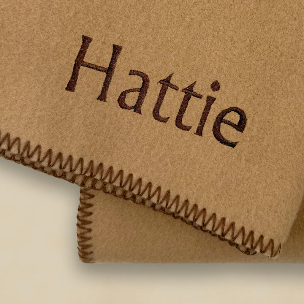 Personalised Fleece Blanket, Camel