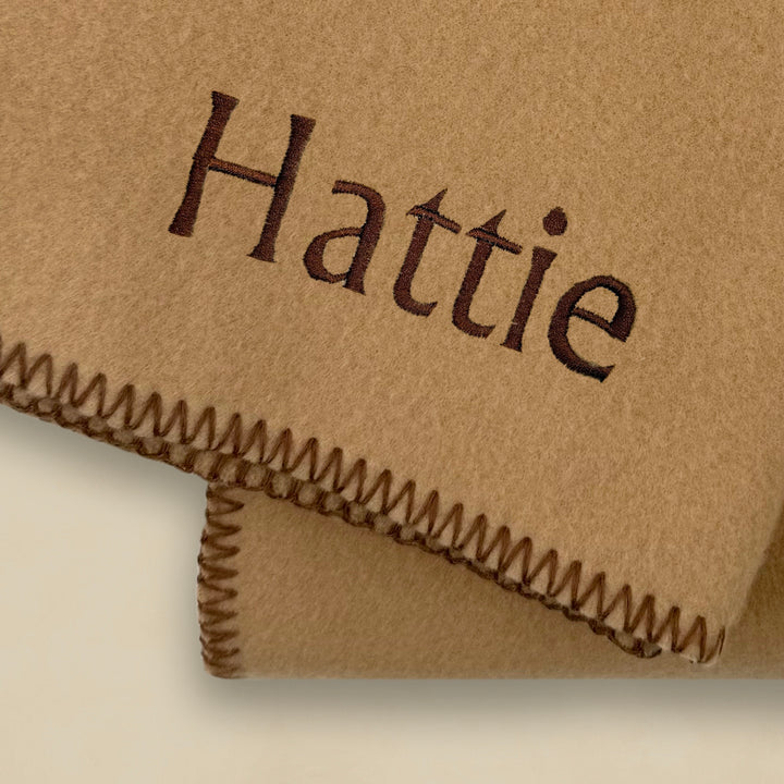 Personalised Fleece Blanket, Camel