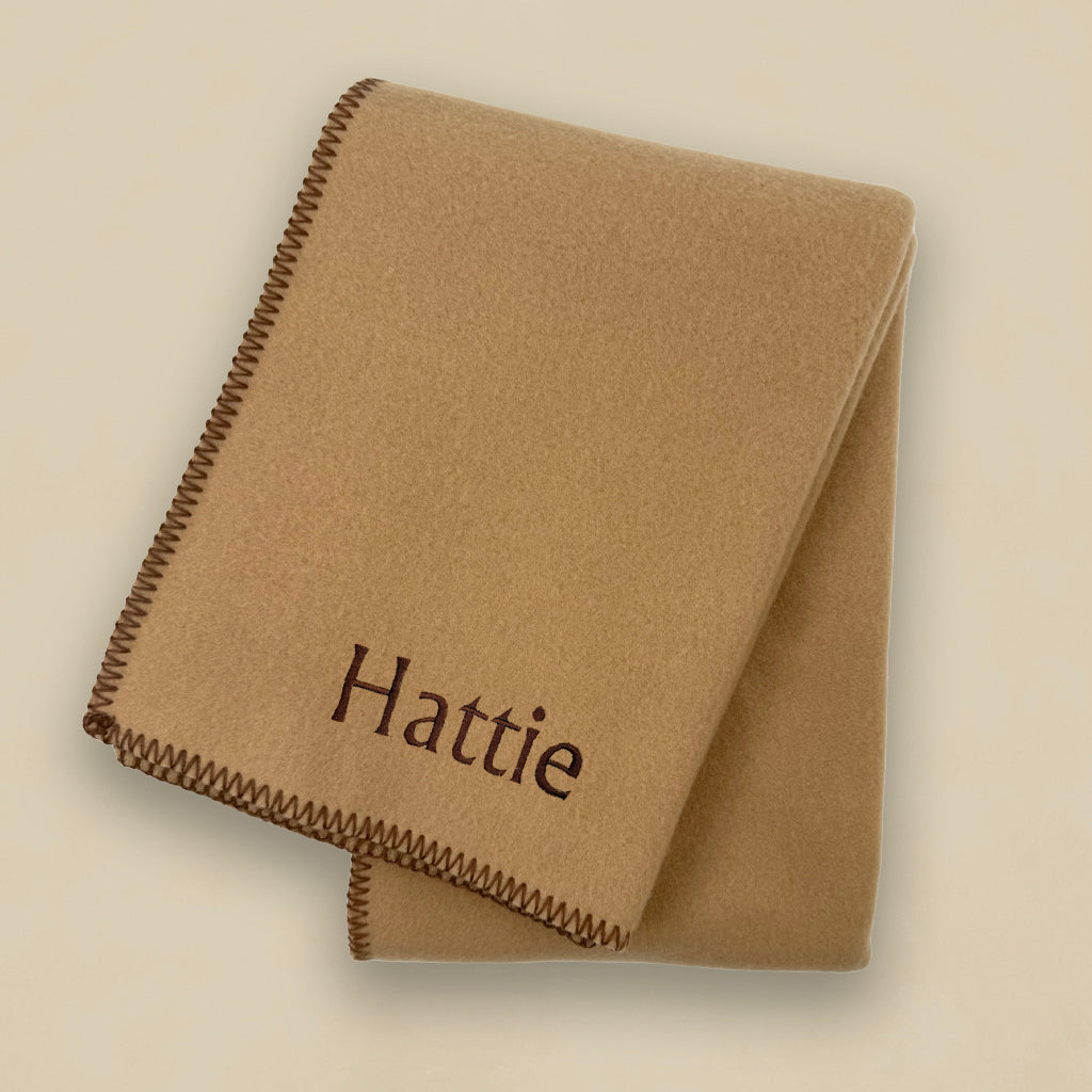 Personalised Fleece Blanket, Camel