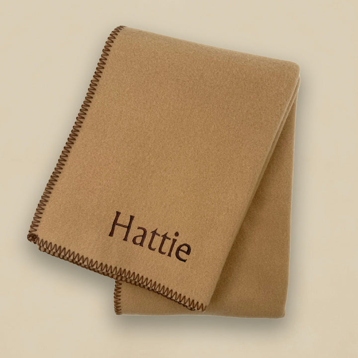 Personalised Fleece Blanket, Camel