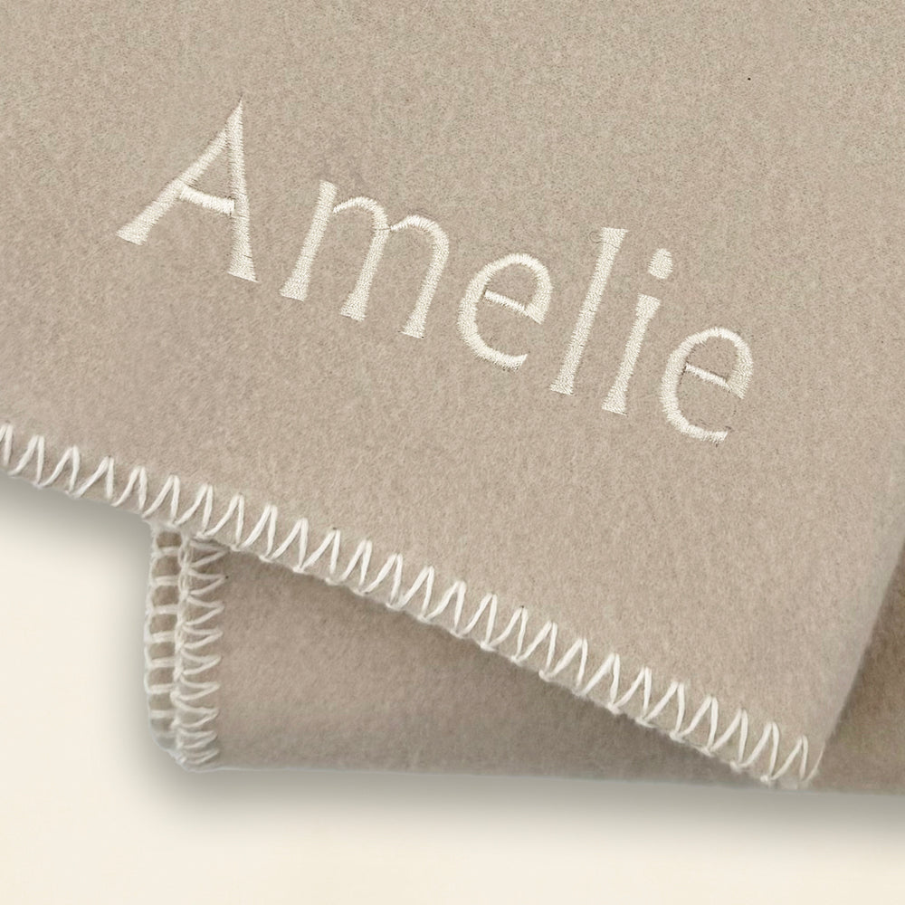 Personalised Fleece Blanket, Oatmeal