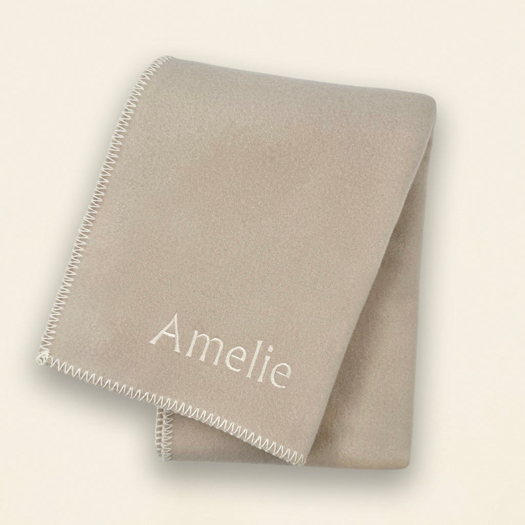 Personalised Fleece Blanket, Oatmeal