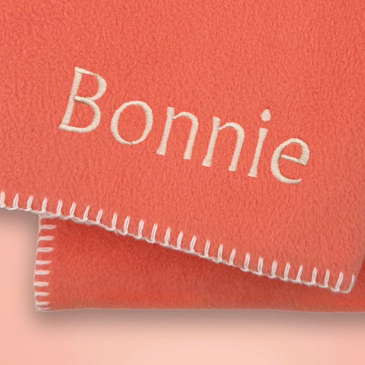 Personalised Fleece Blanket, Flamingo Pink