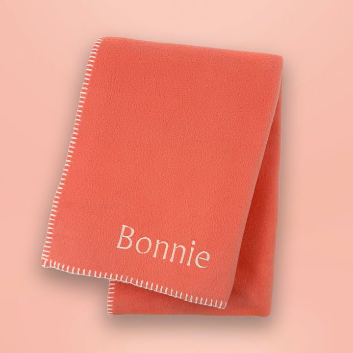 Personalised Fleece Blanket, Flamingo Pink