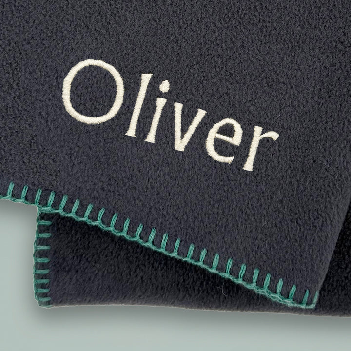 Personalised Fleece Blanket, Navy