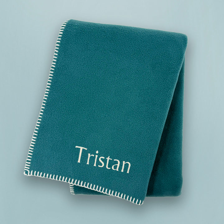 Personalised Fleece Blanket, Teal