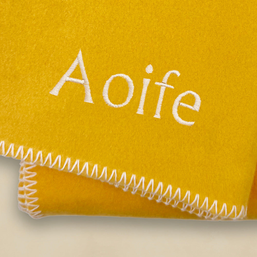 Personalised Yellow Fleece Kids Blanket