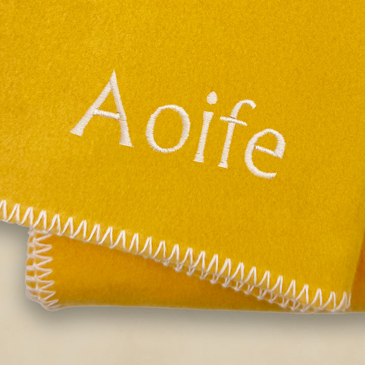 Personalised Yellow Fleece Kids Blanket