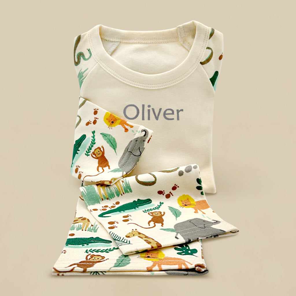 Jungle Balloon And Personalised Pyjamas Birthday Gift Set