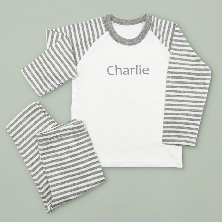 Personalised Esme Elephant Soft Toy With Pyjamas, Grey