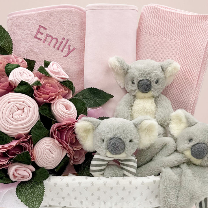 Three Little Koalas Luxury New Baby Hamper, Pink
