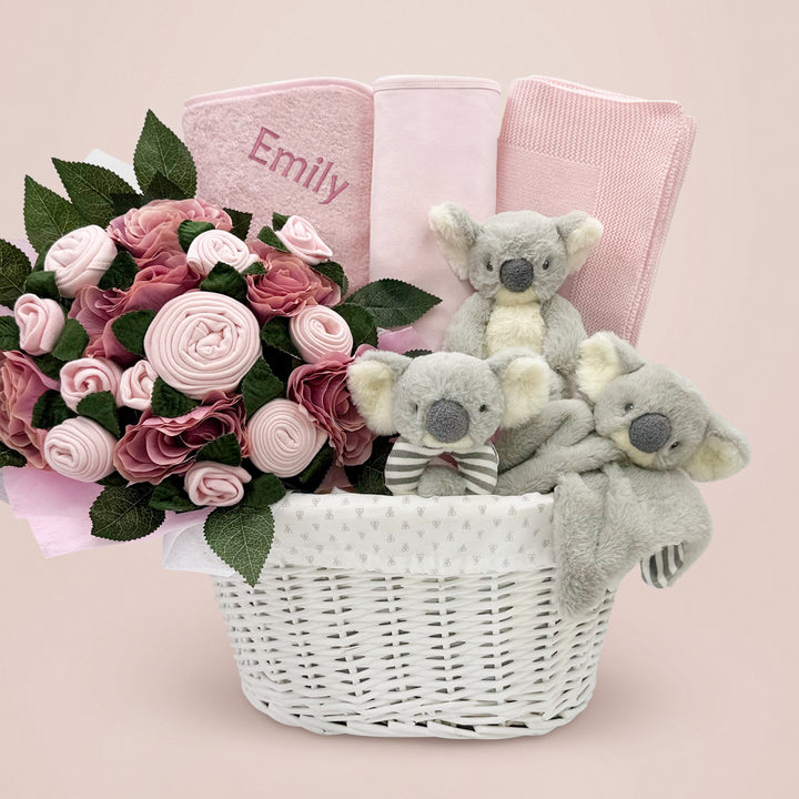 Three Little Koalas Luxury New Baby Hamper, Pink